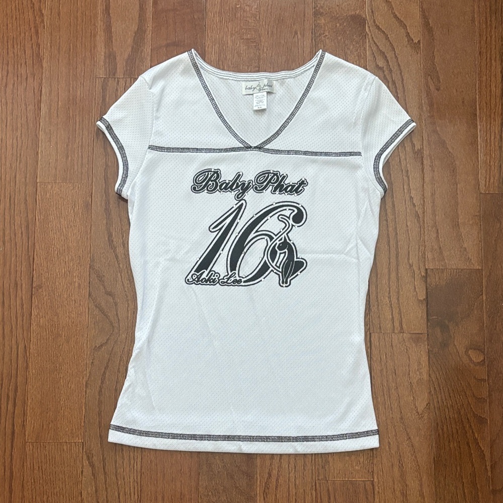 Baby Phat Y2k rhinestone jersey tee baby tee medium